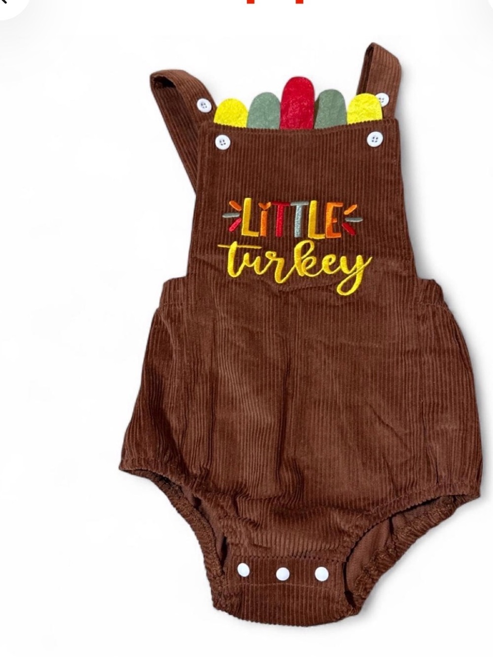 Little Turkey Brown Corduroy Baby Overalls